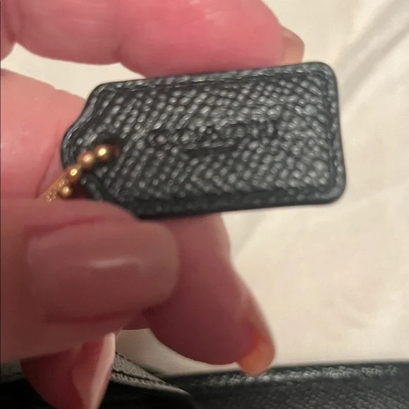 Coach Black Leather Tote with Gold Hardware - Picture 3 of 3